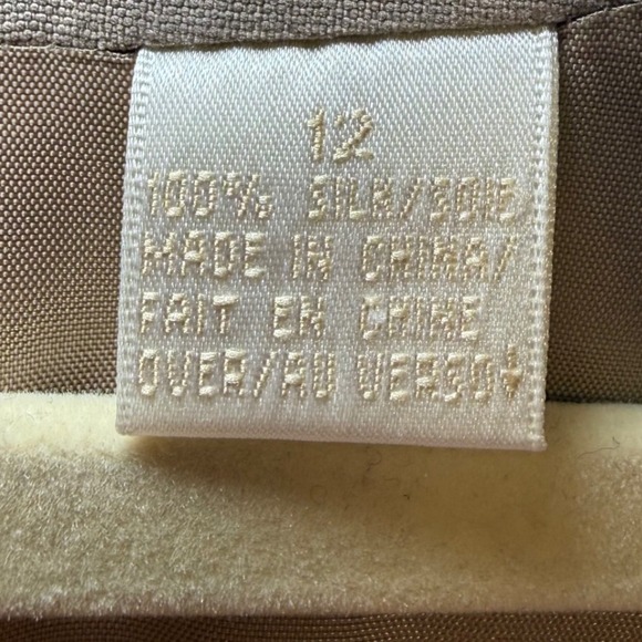 Vintage Dana Buchman 100% Silk Shantung Maxi Dress Beige Origami Size 12 NWT - Picture 3 of 13